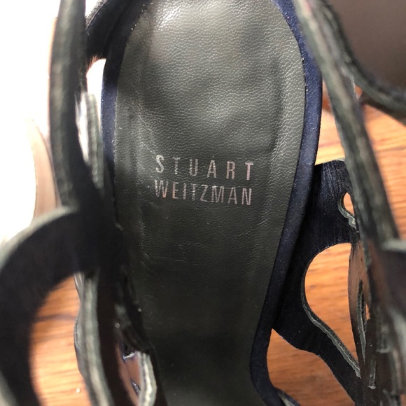 Stuart Wiseman blue suede high heels - Picture 4 of 4